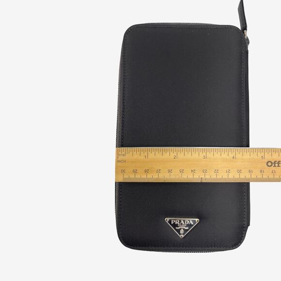 Prada Black Tessuto Nylon Leather Zip Around Travel Wallet Organizer Italy - Picture 13 of 14